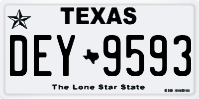 TX license plate DEY9593