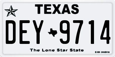 TX license plate DEY9714