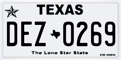 TX license plate DEZ0269