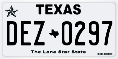 TX license plate DEZ0297