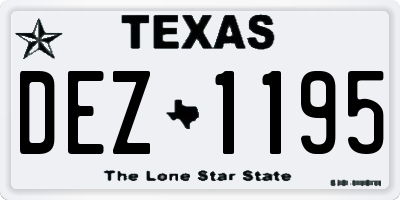 TX license plate DEZ1195