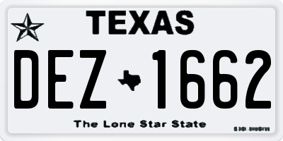 TX license plate DEZ1662