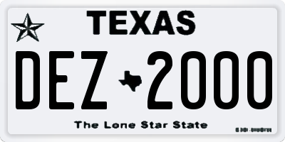 TX license plate DEZ2000