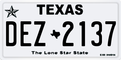 TX license plate DEZ2137