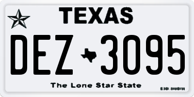 TX license plate DEZ3095