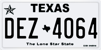 TX license plate DEZ4064