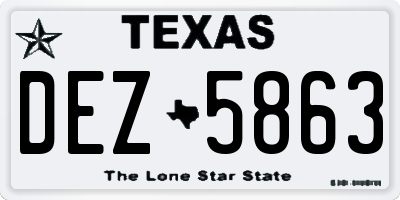 TX license plate DEZ5863