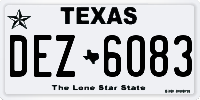 TX license plate DEZ6083