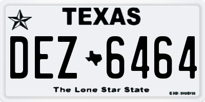 TX license plate DEZ6464