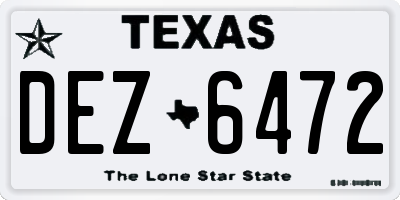 TX license plate DEZ6472