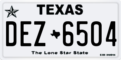 TX license plate DEZ6504