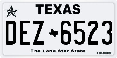 TX license plate DEZ6523