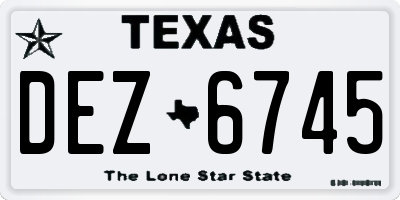 TX license plate DEZ6745