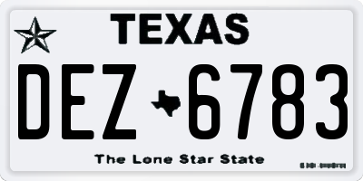 TX license plate DEZ6783