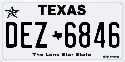 TX license plate DEZ6846