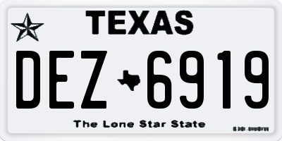 TX license plate DEZ6919