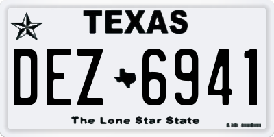 TX license plate DEZ6941