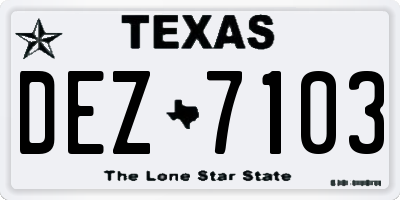 TX license plate DEZ7103