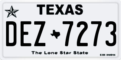 TX license plate DEZ7273