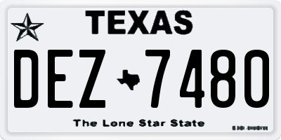 TX license plate DEZ7480
