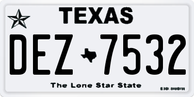 TX license plate DEZ7532