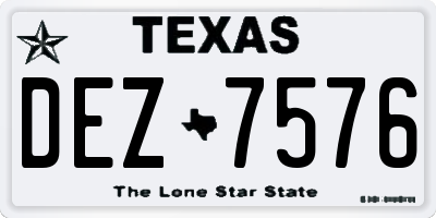 TX license plate DEZ7576