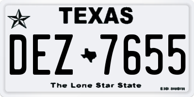 TX license plate DEZ7655