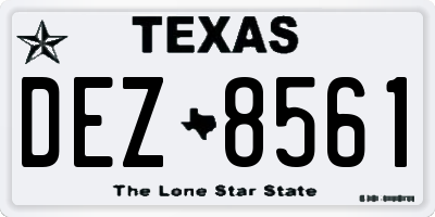 TX license plate DEZ8561