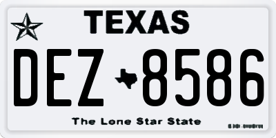 TX license plate DEZ8586