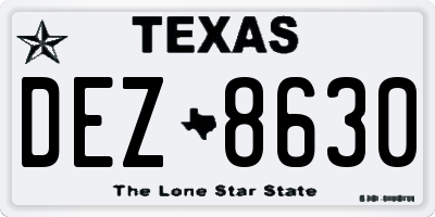 TX license plate DEZ8630
