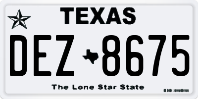 TX license plate DEZ8675