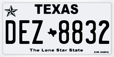 TX license plate DEZ8832