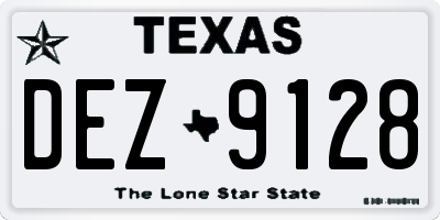 TX license plate DEZ9128