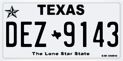 TX license plate DEZ9143