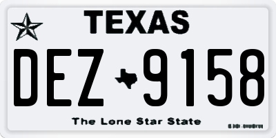 TX license plate DEZ9158