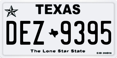 TX license plate DEZ9395