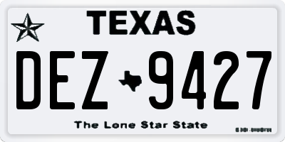 TX license plate DEZ9427