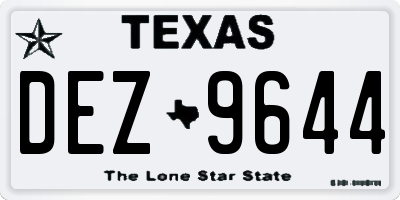 TX license plate DEZ9644