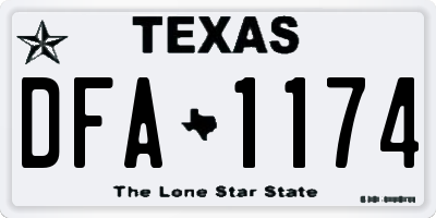 TX license plate DFA1174