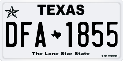 TX license plate DFA1855
