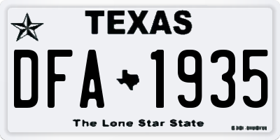 TX license plate DFA1935
