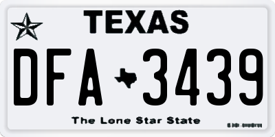 TX license plate DFA3439