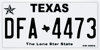 TX license plate DFA4473
