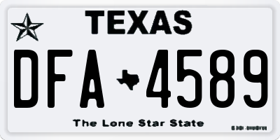 TX license plate DFA4589