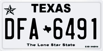 TX license plate DFA6491