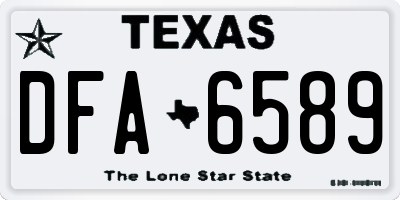 TX license plate DFA6589