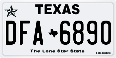TX license plate DFA6890