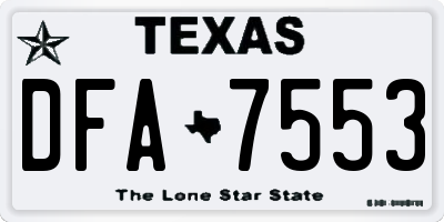 TX license plate DFA7553
