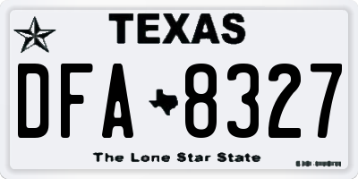TX license plate DFA8327