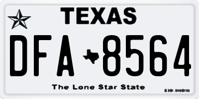 TX license plate DFA8564